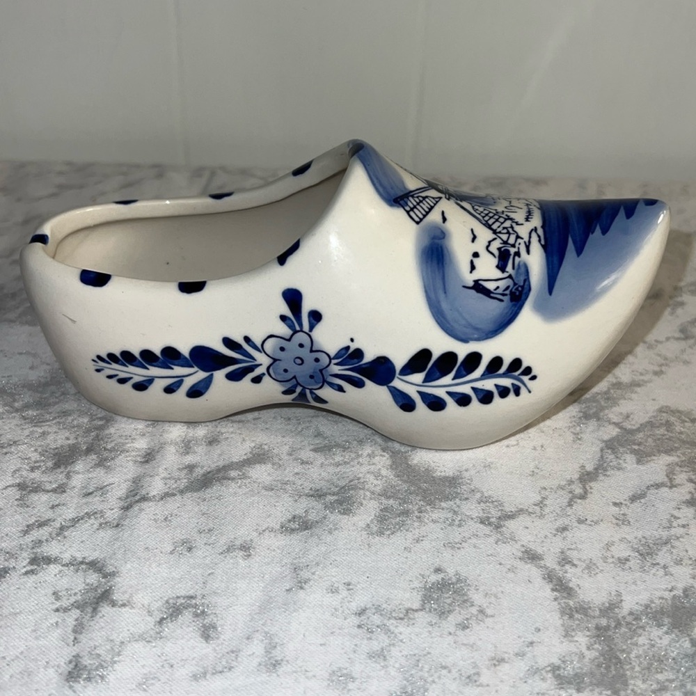 Vintage Delph Blue Ceramic Clog or Shoe